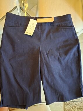 Chico's Dark Navy Slimmimg Bermuda Shorts